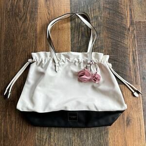 Victoria's Secret Side Cinch Tote Bag Limited Edition Black White Pink Charm